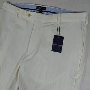 Peter Millar Crown Crafted Men 35/32 White Performance Stretch Chino Pants NEW